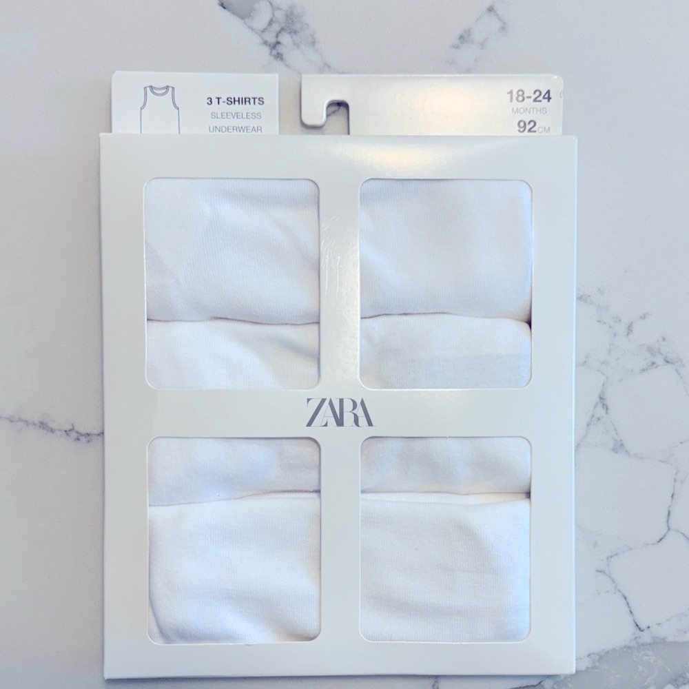 Zara Baby Classic White Sleeveless Tees (new)